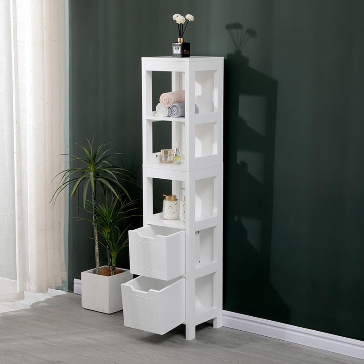 Ντουλάπι-στήλη Kelby pakoworld mdf λευκό 30x30x144εκ