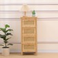 Συρταριέρα Scandy pakoworld ξύλο πεύκου-rattan σε φυσική απόχρωση 34.5x26x78.5εκ