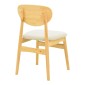 Καρέκλα Cardith pakoworld rubberwood-plywood σε φυσική απόχρωση-ύφασμα γκρι-μπεζ 48x51x78εκ