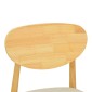 Καρέκλα Cardith pakoworld rubberwood-plywood σε φυσική απόχρωση-ύφασμα γκρι-μπεζ 48x51x78εκ