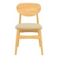 Καρέκλα Cardith pakoworld rubberwood-plywood σε φυσική απόχρωση-pu μπεζ 48x51x78εκ