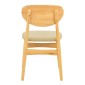 Καρέκλα Cardith pakoworld rubberwood-plywood σε φυσική απόχρωση-pu μπεζ 48x51x78εκ