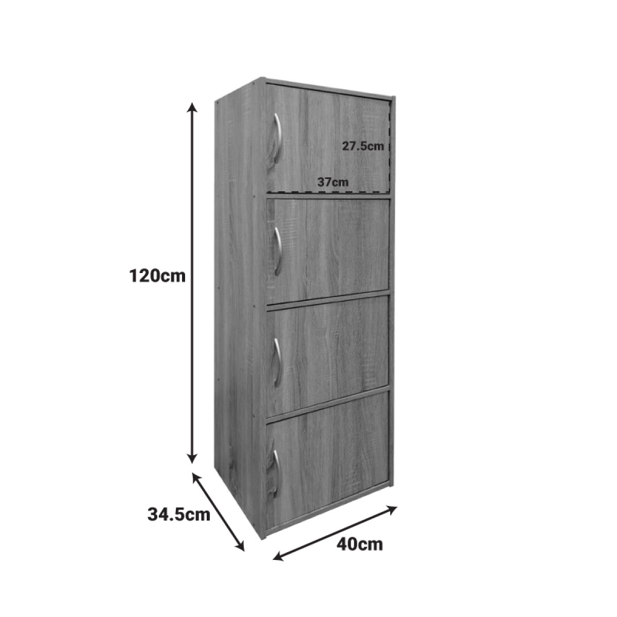 Ντουλάπι-στήλη Soline I pakoworld σε λευκή απόχρωση 40x34.5x120εκ