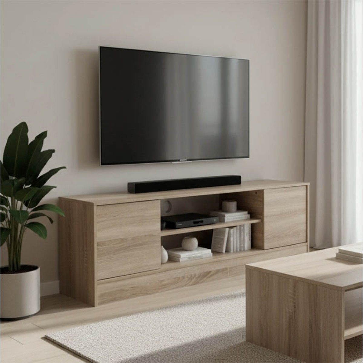Έπιπλο τηλεόρασης Sasa pakoworld σε sonoma απόχρωση 120x35x41.5εκ