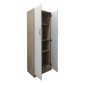 Ντουλάπα δίφυλλη Athos pakoworld σε sonoma-λευκή απόχρωση 60x42x180εκ