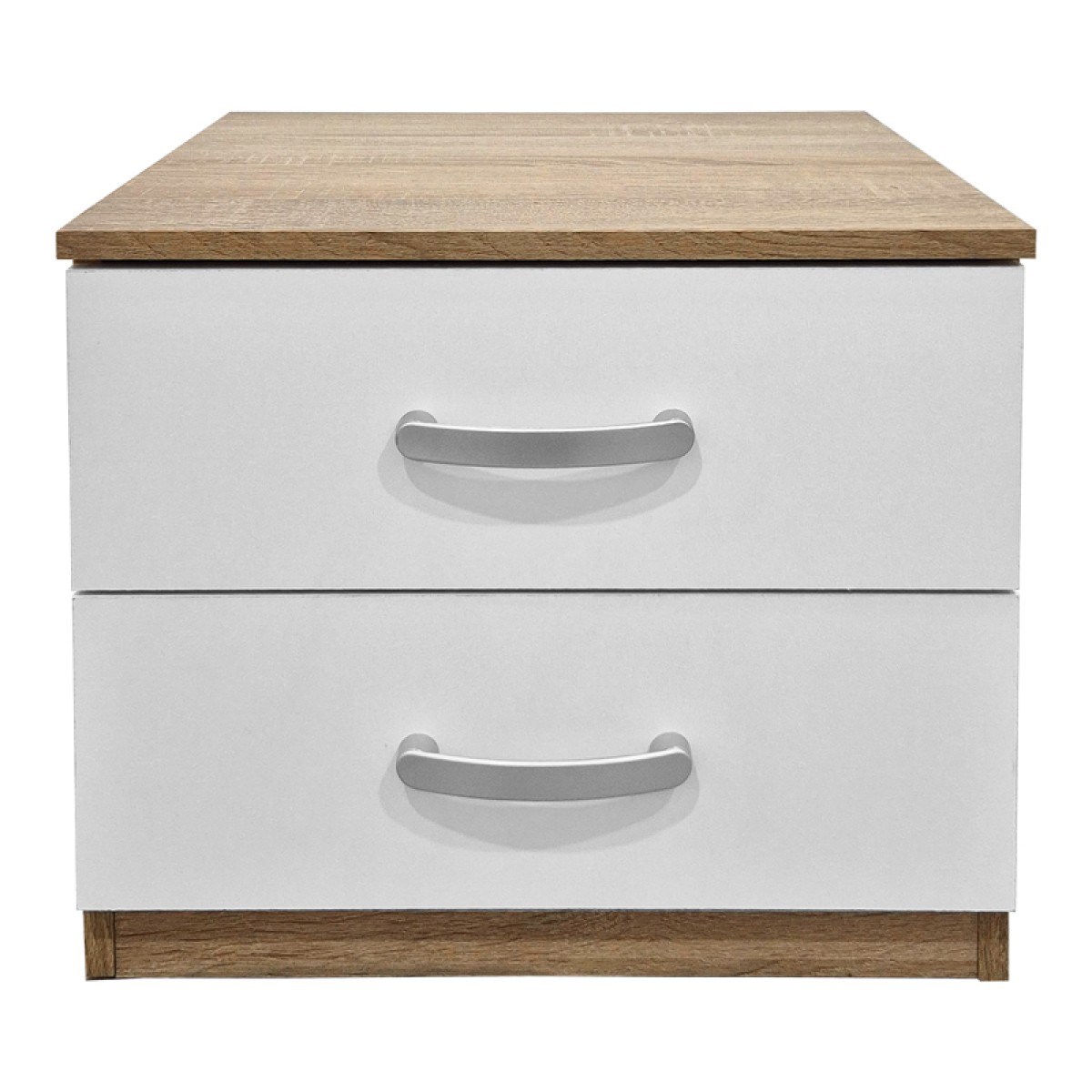 Κομοδίνο Athos pakoworld σε sonoma-λευκή απόχρωση 48x40x41.5εκ