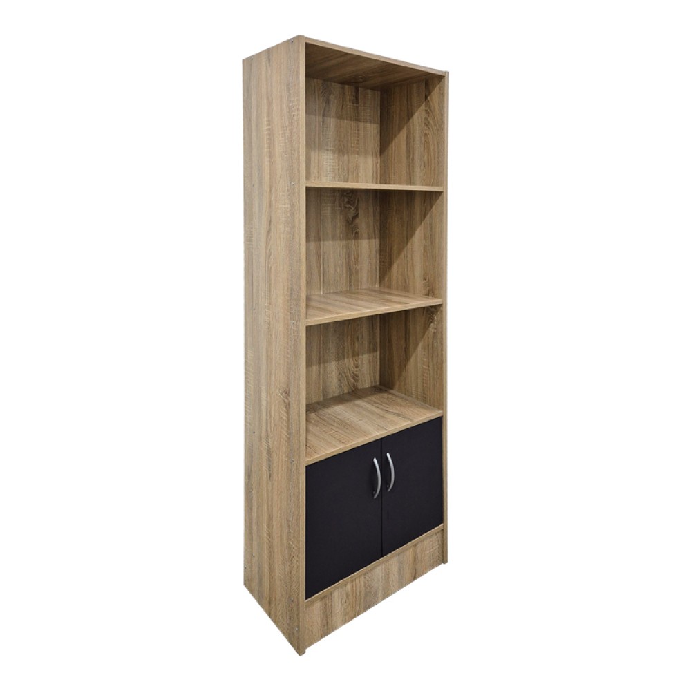 Βιβλιοθήκη Tekaro pakoworld sonoma-ανθρακί 57x33x180εκ
