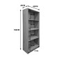 Βιβλιοθήκη Kendy pakoworld λευκό 60x30x167εκ