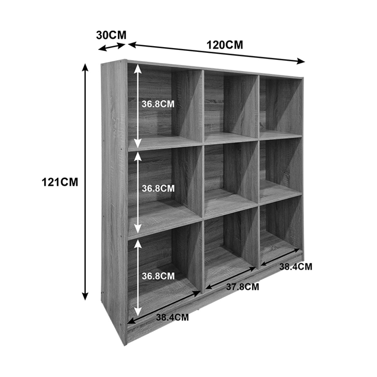 Βιβλιοθήκη Gridea pakoworld sonoma 119.5x30x121εκ