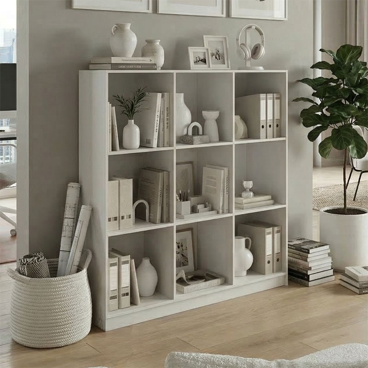 Βιβλιοθήκη Gridea pakoworld λευκό 119.5x30x121εκ