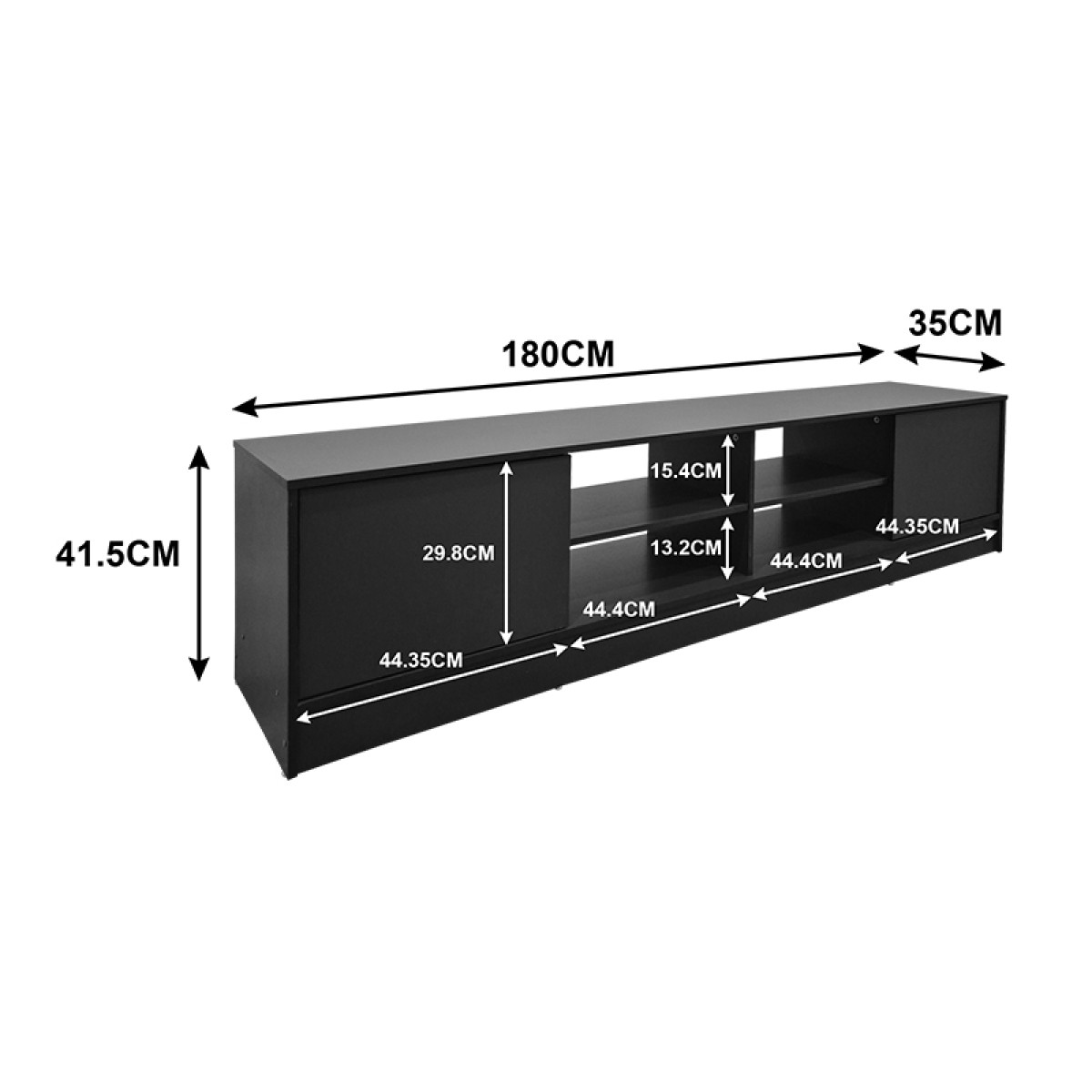 Έπιπλο τηλεόρασης Tivia pakoworld ανθρακί 180x35x41.5εκ