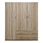 Ντουλάπα τρίφυλλη με 2 συρτάρια Alvia pakoworld sonoma 150x51x180εκ
