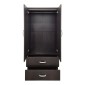 Ντουλάπα δίφυλλη με 2 συρτάρια Alvia pakoworld wenge 80x51.5x180εκ