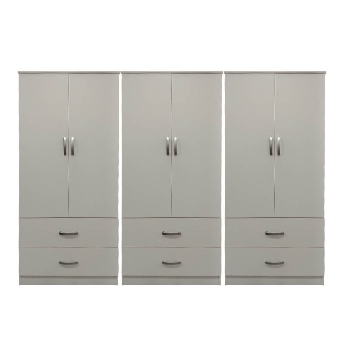 Ντουλάπα εξάφυλλη με συρτάρια Athos pakoworld λευκή 240x42x180εκ