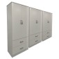 Ντουλάπα εξάφυλλη με συρτάρια Athos pakoworld λευκή 240x42x180εκ