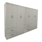 Ντουλάπα οχτάφυλλη Athos pakoworld λευκή 241x42x181εκ