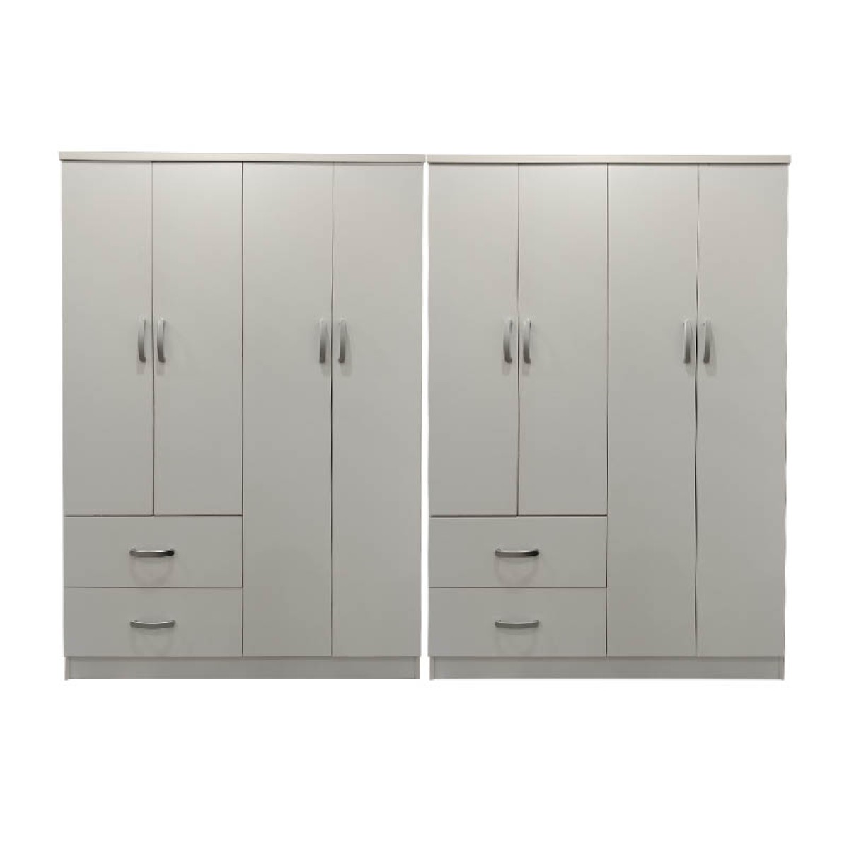 Ντουλάπα οχτάφυλλη Athos pakoworld λευκή 241x42x181εκ