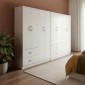 Ντουλάπα οχτάφυλλη Athos pakoworld λευκή 241x42x181εκ