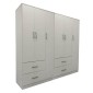 Ντουλάπα εξάφυλλη Athos pakoworld λευκή 180x42x180εκ