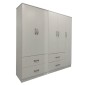 Ντουλάπα πεντάφυλλη Athos pakoworld λευκή 170x42x180εκ