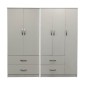 Ντουλάπα πεντάφυλλη Athos pakoworld λευκή 170x42x180εκ
