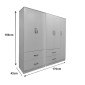 Ντουλάπα πεντάφυλλη Athos pakoworld λευκή 170x42x180εκ