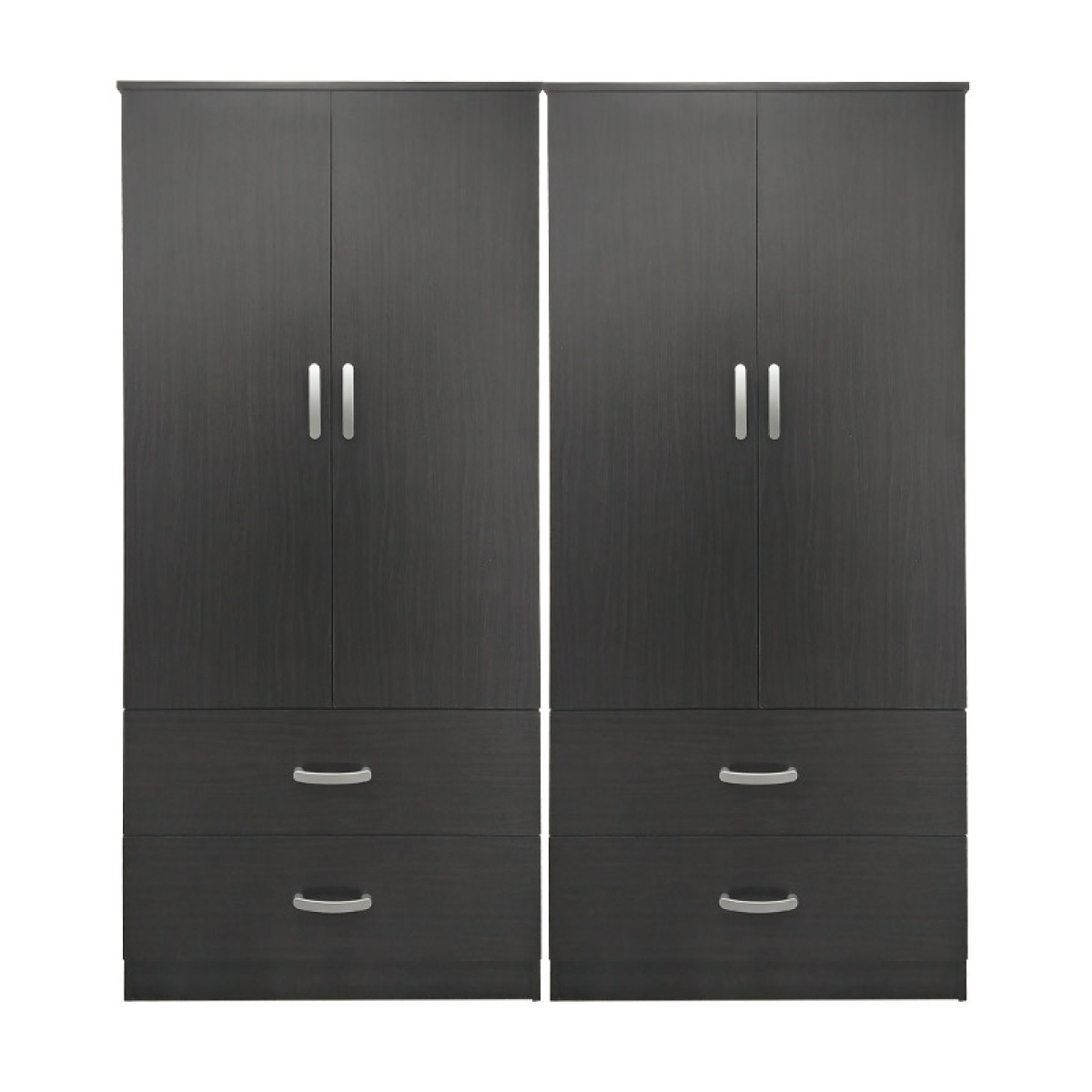 Ντουλάπα τετράφυλλη με συρτάρια Athos pakoworld wenge 160x42x180εκ