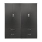 Ντουλάπα τετράφυλλη με συρτάρια Athos pakoworld wenge 160x42x180εκ