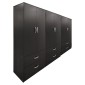 Ντουλάπα εξάφυλλη με συρτάρια Athos pakoworld wenge 240x42x180εκ