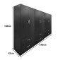 Ντουλάπα εξάφυλλη με συρτάρια Athos pakoworld wenge 240x42x180εκ