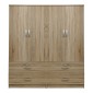 Ντουλάπα τετράφυλλη με συρτάρια Athos pakoworld sonoma 160x42x180εκ