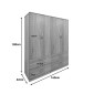 Ντουλάπα τετράφυλλη με συρτάρια Athos pakoworld sonoma 160x42x180εκ
