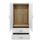 Ντουλάπα εξάφυλλη Athos pakoworld sonoma-λευκή 240x42x180εκ