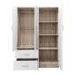 Ντουλάπα οχτάφυλλη Athos pakoworld sonoma-λευκή 241x42x181εκ