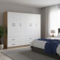 Ντουλάπα εξάφυλλη Athos pakoworld sonoma-λευκό 180x42x180εκ