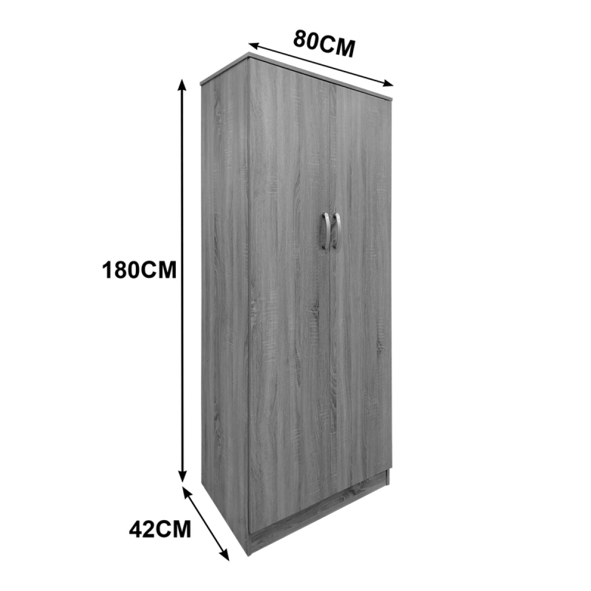 Ντουλάπα τετράφυλλη Athos Ι pakoworld sonoma-λευκό 160x42x180εκ