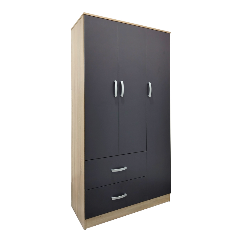 Ντουλάπα πεντάφυλλη Athos pakoworld sonoma-ανθρακί 170x42x180εκ