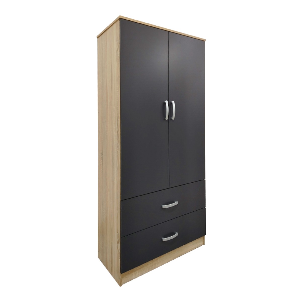 Ντουλάπα πεντάφυλλη Athos pakoworld sonoma-ανθρακί 170x42x180εκ