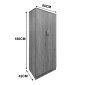 Ντουλάπα τετράφυλλη Athos Ι pakoworld sonoma-ανθρακί 160x42x180εκ