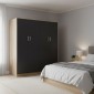 Ντουλάπα τετράφυλλη Athos Ι pakoworld sonoma-ανθρακί 160x42x180εκ