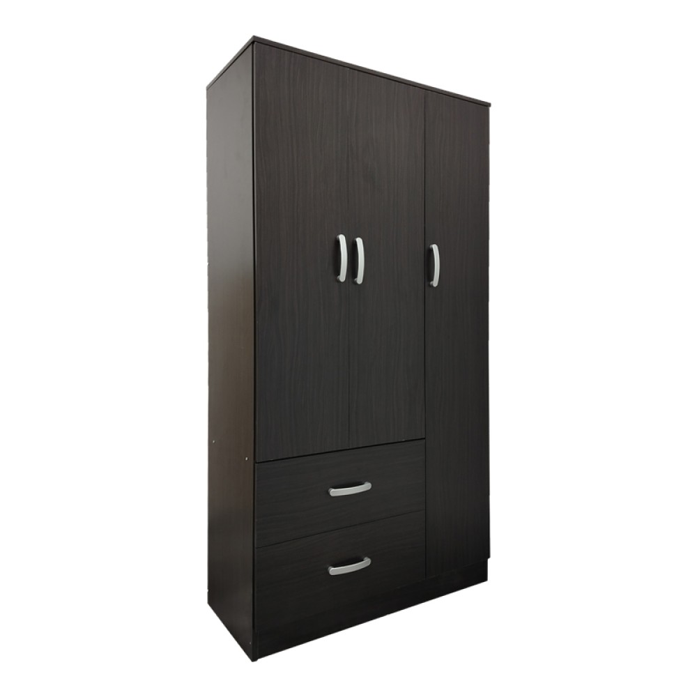 Ντουλάπα εξάφυλλη με πατάρι Athos pakoworld wenge 180x42x240εκ