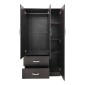 Ντουλάπα εξάφυλλη με πατάρι Athos pakoworld wenge 180x42x240εκ