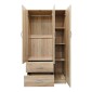 Ντουλάπα εξάφυλλη με πατάρι Athos pakoworld sonoma 180x42x240εκ