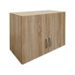 Ντουλάπα πεντάφυλλη με πατάρι Athos pakoworld sonoma 170x42x240εκ