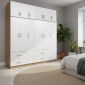 Ντουλάπα εξάφυλλη με πατάρι Athos pakoworld sonoma-λευκή 180x42x240εκ