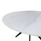 Τραπέζι Orbital pakoworld sintered stone λευκή όψη μαρμάρου με μαύρα μεταλλικά πόδια Φ120x76εκ