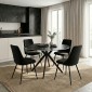 Τραπέζι Orbital pakoworld sintered stone μαύρη όψη μαρμάρου με μαύρα μεταλλικά πόδια Φ120x76εκ
