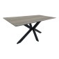 Τραπέζι Bethan pakoworld sonoma με γκρι mdf και μαύρο μέταλλο 180x90x75εκ