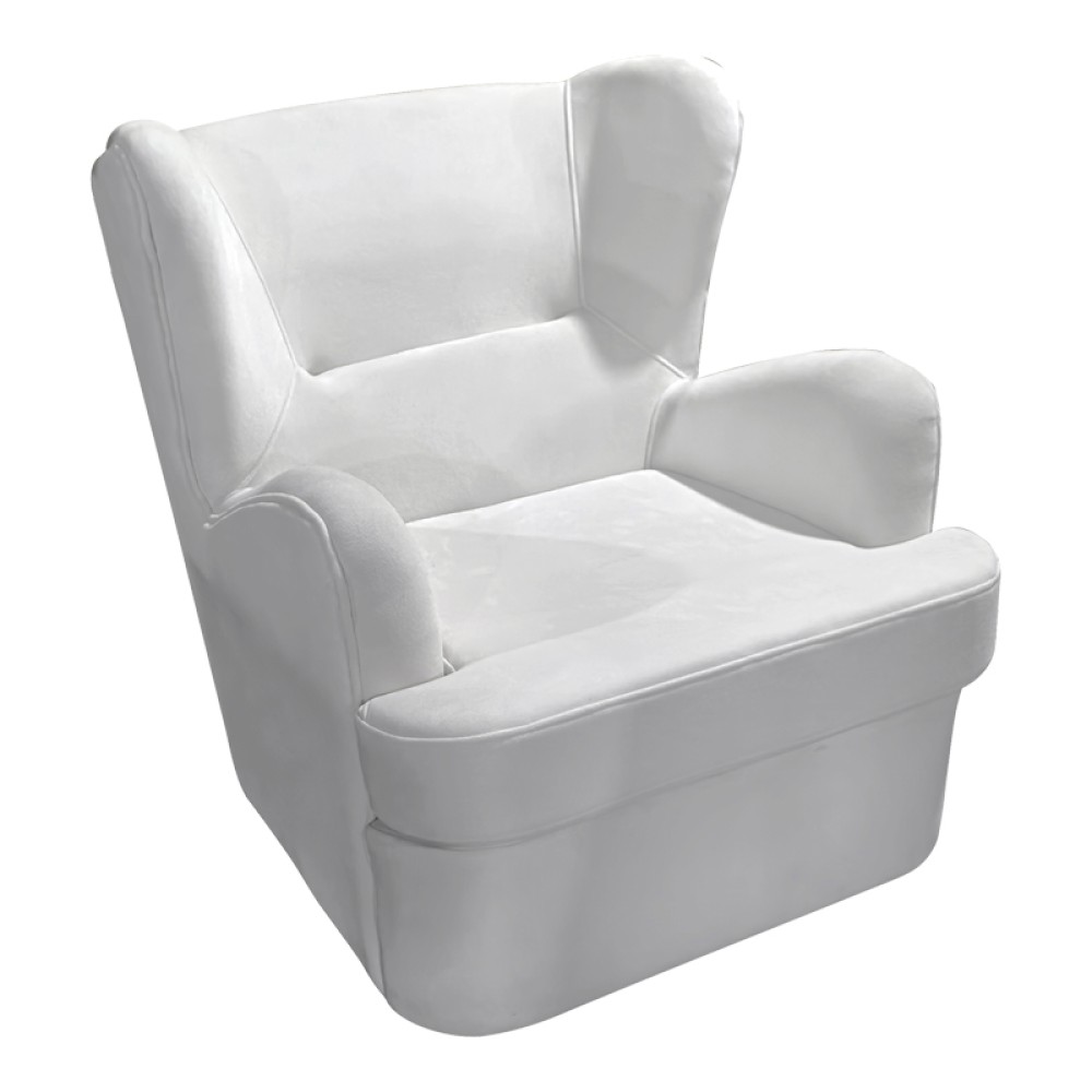 Πολυθρόνα Regalo pakoworld βελούδο σε λευκή απόχρωση 75x88x85εκ
