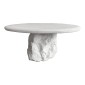 Τραπέζι σαλονιού Zinol pakoworld mdf-polyresin λευκό Φ80x36εκ